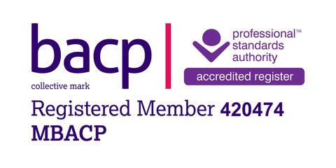 The BACP logo and Jaz' registered member number: MBACP 420474